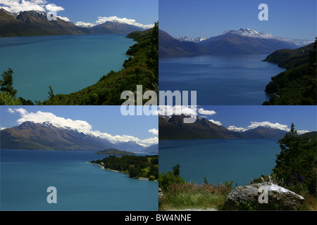 Vue sur le lac Wakatipu depuis Queenstown - Île du Sud Nouvelle-Zélande Banque D'Images