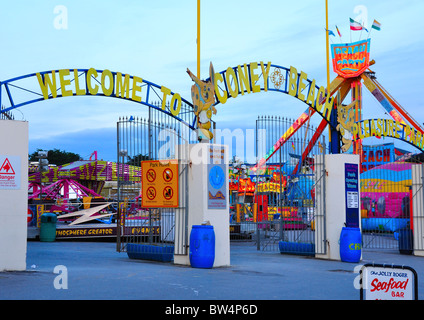 L'entrée à Coney Beach Pleasure Park Porthcawl au Pays de Galles Banque D'Images