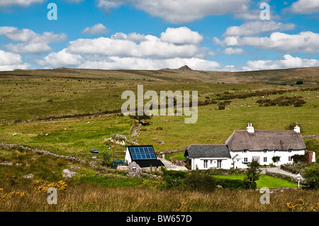 Maisons sur une colline, Dartmoor Banque D'Images