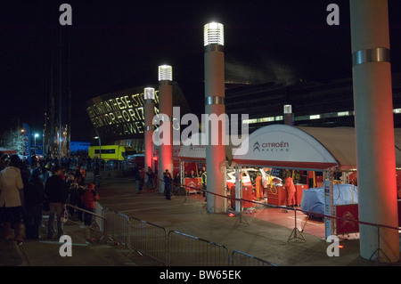 Wales Rally GB 2010 Centre de services dans la baie de Cardiff, Royaume-Uni. Banque D'Images