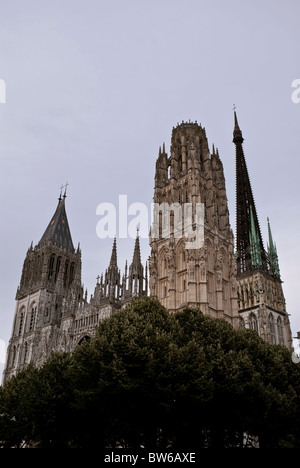 France Normandie façade de la cathédrale dans la ville de Rouen Banque D'Images