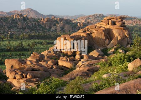 Paysage autour de Hampi en Inde du Sud Banque D'Images