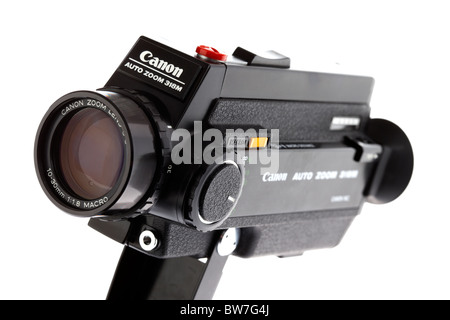 Super8 cine home movie camera fait par canon sur fond blanc Banque D'Images