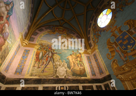 La Tombe de Francisco Pizarro, Basilique Cathédrale de Lima, la Plaza Mayor, Lima, Pérou. Banque D'Images