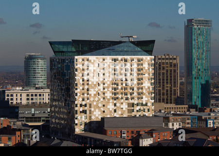 Le bâtiment Cube sur la skyline de Birmingham, West Midlands, England, UK Banque D'Images