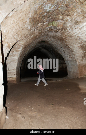 À l'intérieur de Crac du Chevalier château dans le gouvernorat de Homs, en Syrie. Banque D'Images