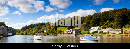 Vue panoramique tourné de la rivière à Cornwall, Angleterre Lerryn Banque D'Images