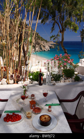 Plage de Panagia Kira dans l'île de Karpathos Banque D'Images