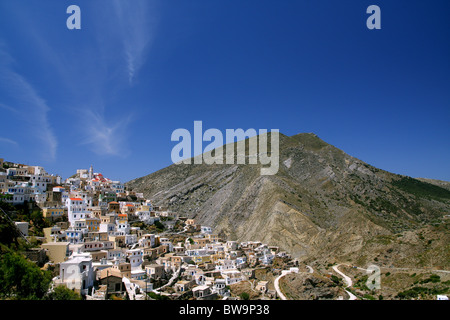 Olympos village montagneux de l'île de Karpathos, Mer Égée, Grèce Banque D'Images