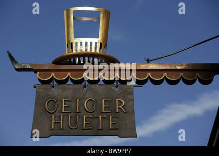 Geiger Hüte Boutique Sign, Salzbourg, Autriche Banque D'Images