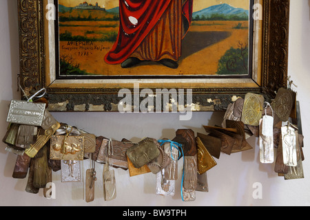 L'intérieur d'une église orthodoxe à Karpathos Banque D'Images