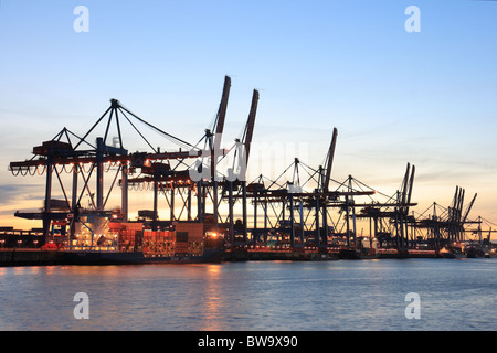 Le Terminal à conteneurs Altenwerder, Hambourg, Allemagne Banque D'Images