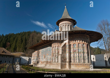 Voronet. L'un des monastères peints de Bucovine, de la Roumanie, de l'Europe. Banque D'Images