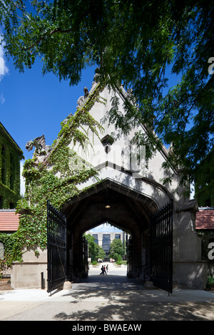 Cobb Gate, Université de Chicago, Illinois, États-Unis Banque D'Images