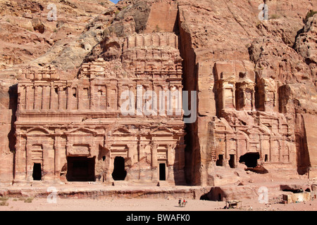 Tombeau corinthien et palace tombe, les tombeaux royaux, Petra, Jordanie Banque D'Images