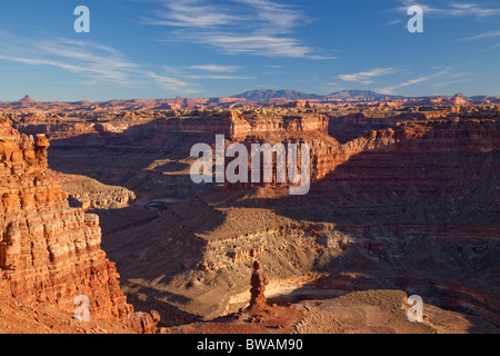 Canyon de Salt Creek de la rivière Colorado donnent sur les aiguilles, unité, Canyonlands National Park, Utah Banque D'Images