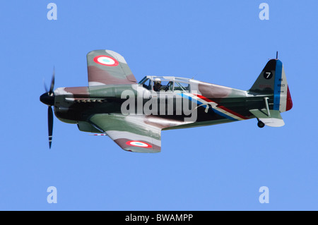 Morane Saulnier MS406 (D3801) avion de chasse dans les inscriptions de l'Armée de l'Air française. Banque D'Images