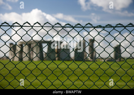 Stonehenge derrière une clôture. Banque D'Images