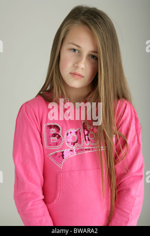 Portrait de jeune fille de 10 ans. Banque D'Images