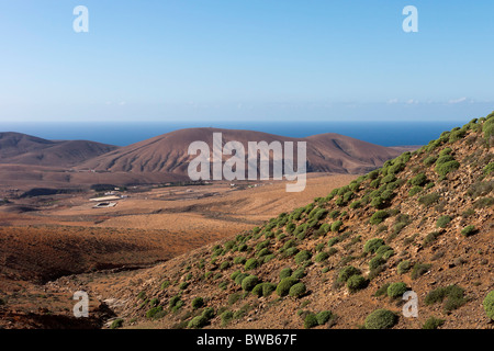 Fuerteventura, Îles Canaries - vue sur l'île dans le sud-ouest. Banque D'Images