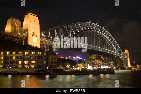 Sydney Harbour Bridge Photo de nuit Banque D'Images