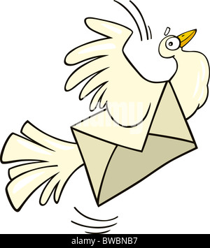 Illustration de cartoon mail pigeon Banque D'Images