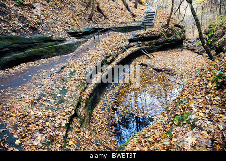 Sentier dans Starved Rock State Park Banque D'Images