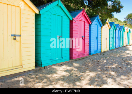 Llandbedrog Beach Huts Banque D'Images