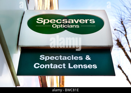 Specsavers signe Banque D'Images