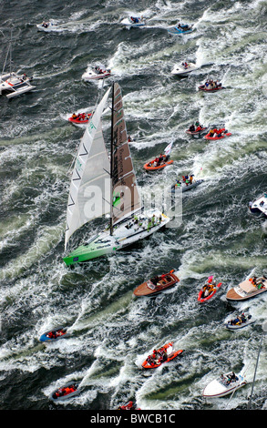 Illbruck Challenge est accueilli dans Kiel, la Suède en deuxième place en première place au classement général de la Volvo Ocean Race, 2001-2002. Banque D'Images