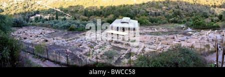 Une vue panoramique sur le site archéologique de Eleftherna (Eleutherna) en Crète, Grèce. Banque D'Images