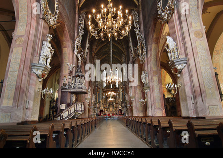 Cathédrale gothique de Ss. Stanislav et Vaclav. Swidnica, Basse Silésie, Pologne. Banque D'Images
