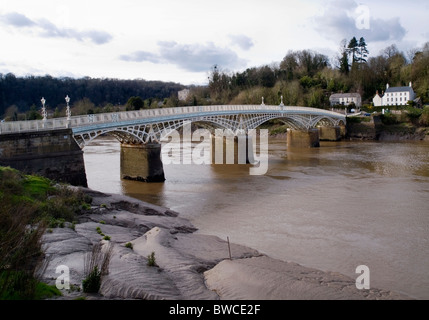 La fonte 1816 pont sur la rivière Wye à Chepstow Banque D'Images