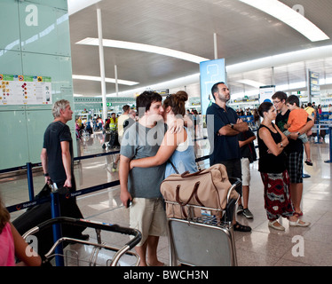 Le nouveau terminal à partir de 2009 à l'aéroport de Barcelone ou l'aéroport El Prat Banque D'Images