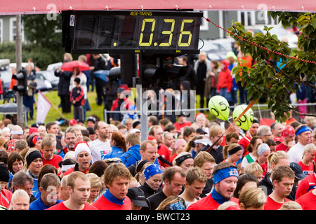 2009 Reykjavik Marathon, le départ du demi-marathon. Reykjavik Islande Banque D'Images