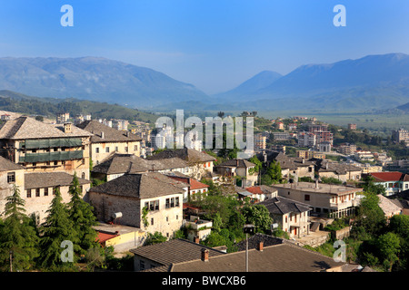 Vieille ville, site du patrimoine mondial de l'UNESCO, Gjirokastra (Pogradec), l'Albanie Banque D'Images