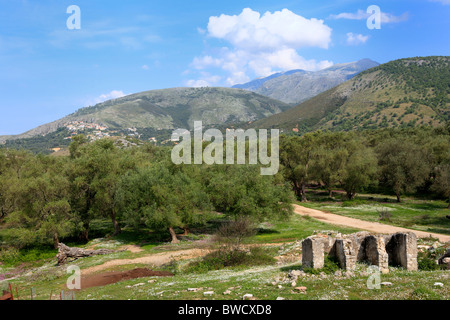 Campagne Près de Himara, district Vlora Vlora (Albanie), Banque D'Images