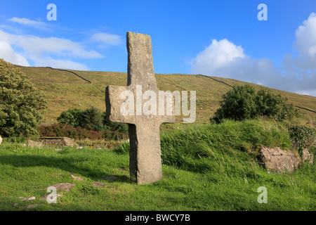 Kilmalkedar church (12ème siècle), la péninsule de Dingle, comté de Kerry, Irlande Banque D'Images