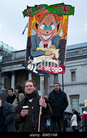 20/11/2010 La Coalition contre la guerre mars de Hyde Park pour un rassemblement à Trafalgar Square Banque D'Images