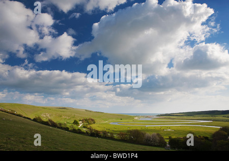 Méandre de la rivière Cuckmere, East Sussex, Angleterre, Grande-Bretagne Banque D'Images