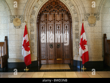 Bâtiment du Parlement canadien, Ottawa, l'entrée au Sénat Banque D'Images