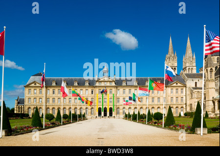 L'HÔTEL DE VILLE ET ABBAYE AUX HOMMES, CAEN, Calvados, France Banque D'Images