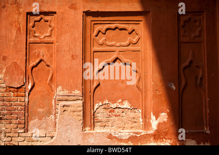 Détail architectural, Lahor, porte de l'entrée principale du Fort Rouge. Banque D'Images