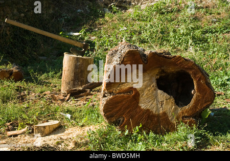 Leshten village, architecture traditionnelle bulgare, Gotze Delchev région, Bulgarie, Balkans, Europe de l'Est Banque D'Images