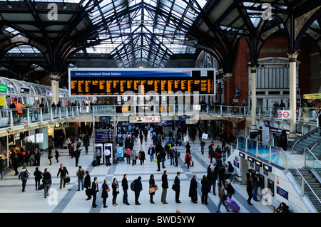 Hall de la gare de Liverpool Street, London, England, UK Banque D'Images