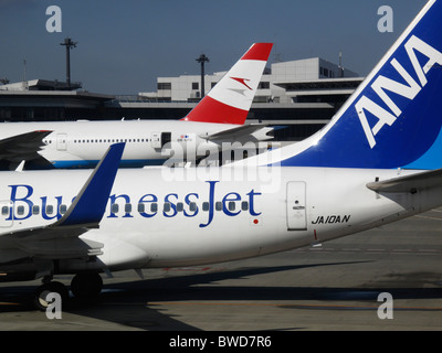 Ana Boeing Business Jet B737, aéroport de Tokyo Narita, Japon JP Banque D'Images