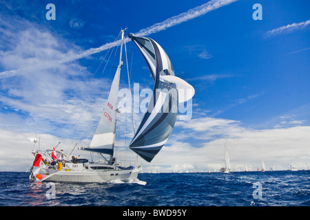 La 25e Atlantic Rally for Cruisers tournant entre Las Palmas et Sainte-Lucie dans les Caraïbes. Banque D'Images