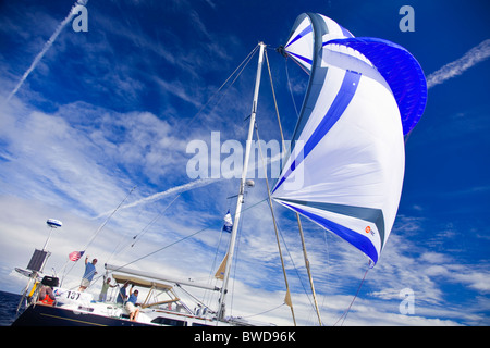 La 25e Atlantic Rally for Cruisers tournant entre Las Palmas et Sainte-Lucie dans les Caraïbes. Banque D'Images