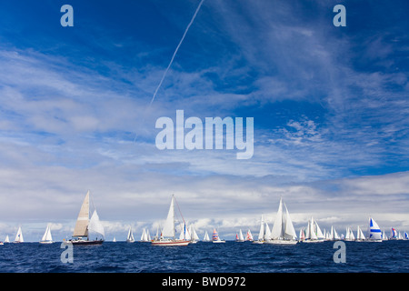 La 25e Atlantic Rally for Cruisers tournant entre Las Palmas et Sainte-Lucie dans les Caraïbes. Banque D'Images