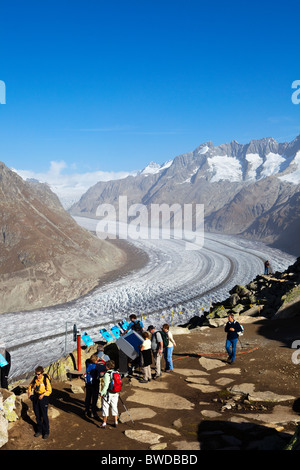 Lookout au Glacier d'Aletsch, en Suisse Banque D'Images